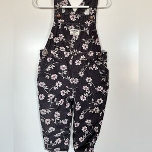 OshKosh B’Gosh Floral Corduroy Overalls 24 month  Girls Bib Adjustable Overalls